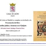 Casa de León. Presentación Libro Huellas Judías y leonesas en el Quijote