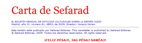 Carta de Sefarad Carta de Sefarad
