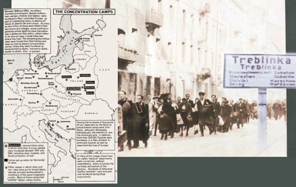 Column of Jews escorted to Treblinka in 1943