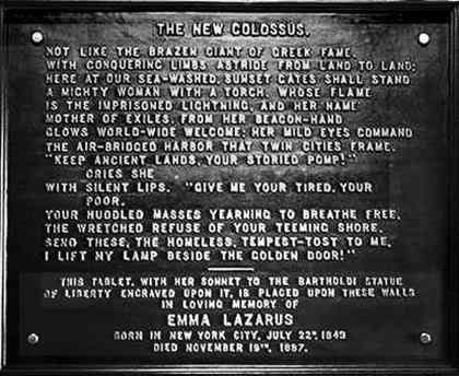 Statue of Liberty plaque