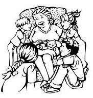 abuela con sus nietos