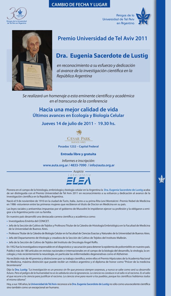 homenaje Eugenia Sacerdote de Lustig