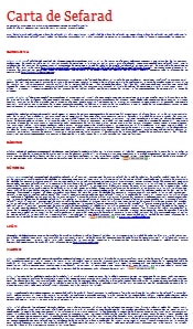 Carta de Sefarad - junio 2011