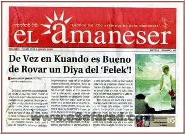 Al Amaneser Ladino language newspaper of the Sephardic community in Turkey