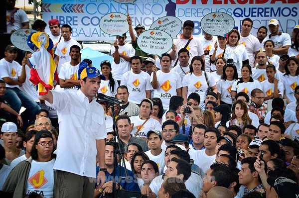 Henrique Capriles en un discurso.
