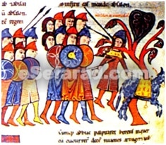 La matansina de Avshalom. Biblia de San Isidoro, 1162 