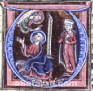 El Dio aparesiendo a Oshea. En el dererecho, Gomer. Fransia, 1275-1300.