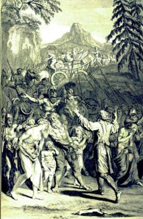 El Profeto Oded enkontrando a los deportados de Israel. Gerard Hoet 1648-1733 