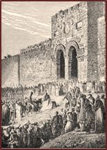 La entrada del Kristo a la Sivdad Vieja de Yerushalayim, por la Puerta de Oro