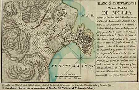 Plano Melilla y sus recintos fortificados  Internet. 