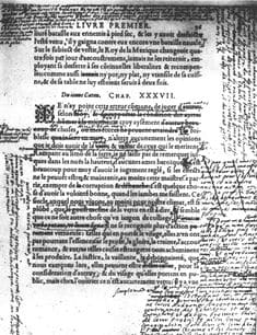 Notas eskritas por Montaigne en una pajina de los ensayos