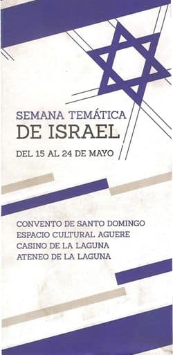 Cartel de la semana temática de Israel celebrada en la ciudad de San Cristóbal de La Laguna.Tenerife .Islas Canarias.