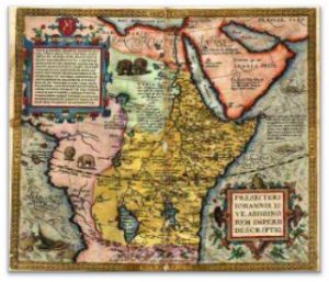 Karta imajinativa del teritorio de Prester John, en Afrika