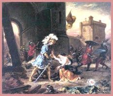 Amadis de Gaula liberando a Oriana. Eugène Delacroix, 1860