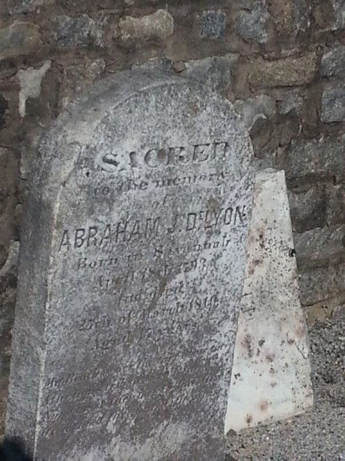 Monument of Abraham J. DeLyon in the Savannah Jewish Burial Ground.