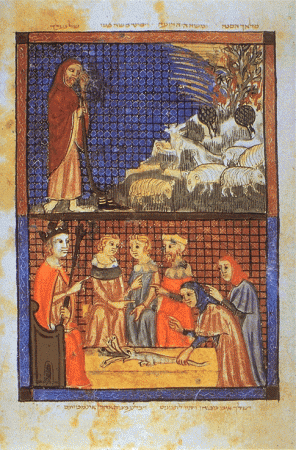 Composed in 1350s Barcelona, Spain, The Sarajevo Haggadah, journeyed with Sephardic Jews into exile after the Expulsion of 1492 (Photo courtesy of Goodoldpolonius2/Wikimedia)