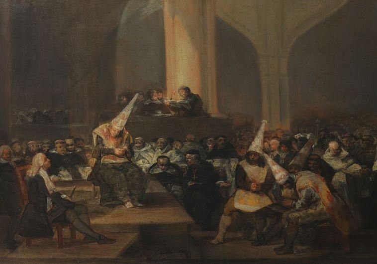 'The Inquisition Tribunal' as painted by Francisco de Goya. (photo credit:Wikimedia Commons)