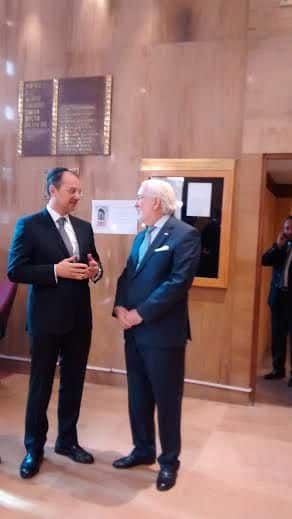 El Gran Rabino Isaac Sacca junto al Emabajdor de España Estanislao de Grandes Pascual