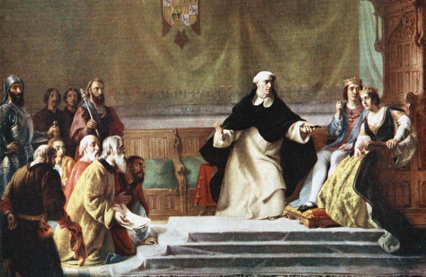 Piedad. La pintura muestra unos judíos pidiendo clemencia a los Reyes Católicos en presencia de un prelado de la Iglesia católica (Print Collector - Hulton Archive)