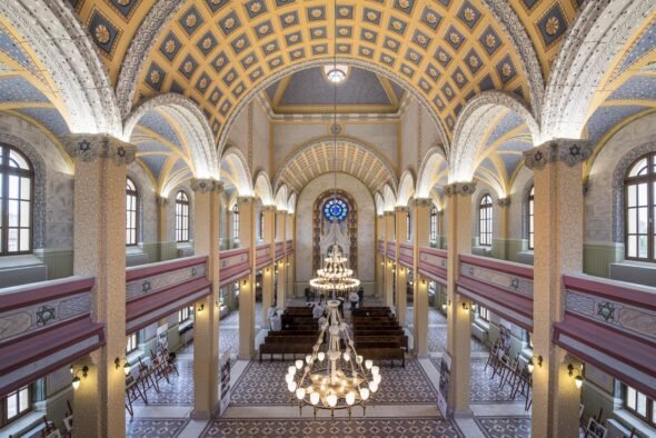 An interior view from the Grand Edirne Synagogue, Edirne, northwestern Turkey. (Getty Images)