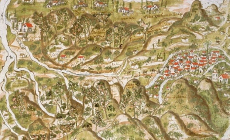 Los judíos buscaban lugares apartados e inaccesibles para vivier en paz, dejando sus usos, costumbres, dialecto, arquitectura. Mapa correspondiente a Loja, Ecuador.