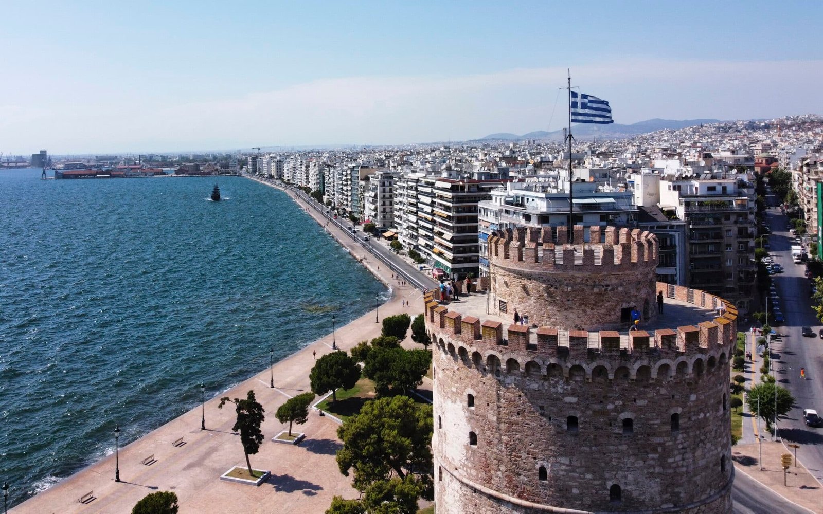 Vista aérea de Tesalónica, con la torre Blanca en primer plano Alexandros Michailidis)