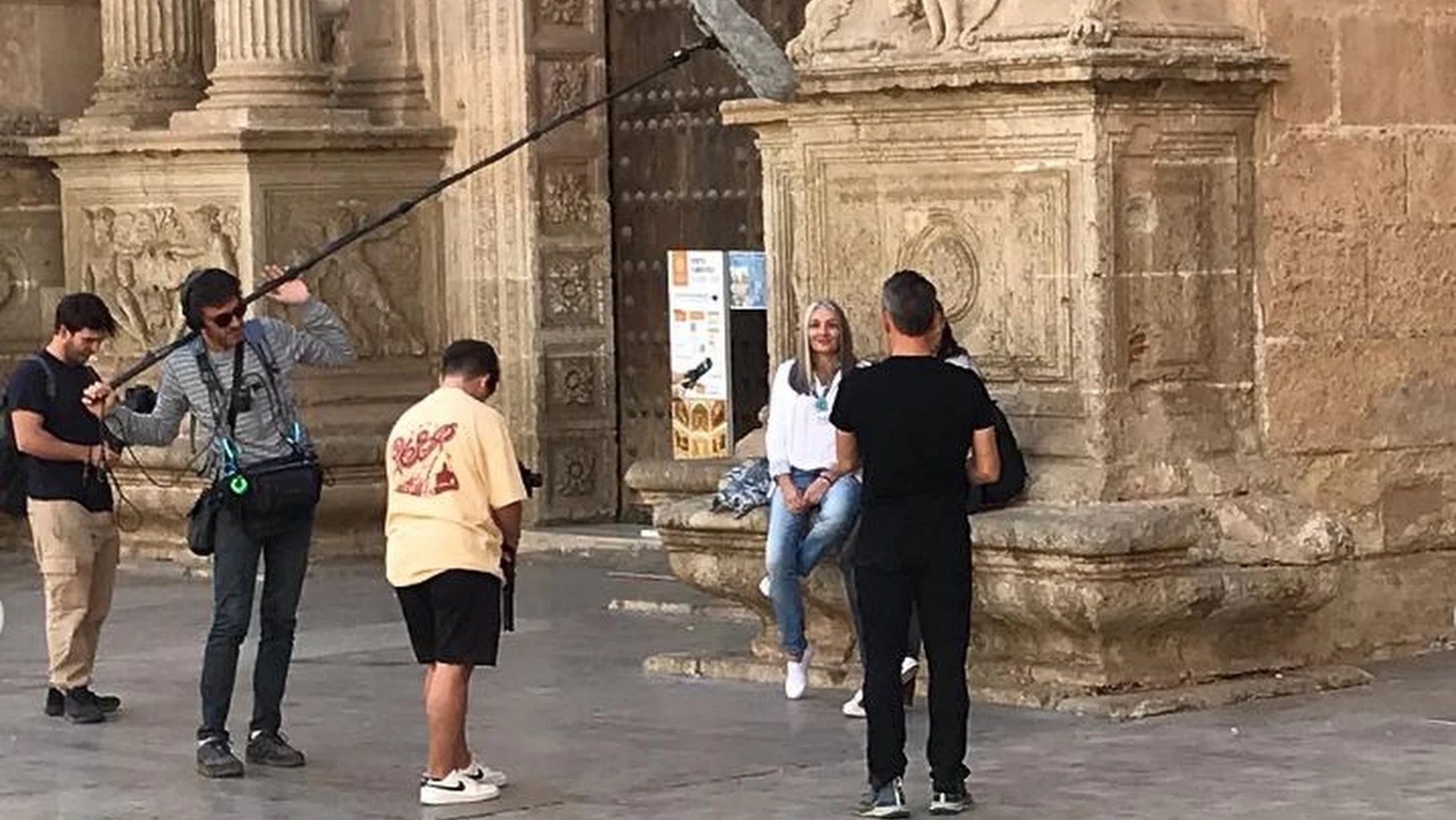 Imagen de la grabación de Caminos de Sefarad. Imagen de La Judería de Almería.