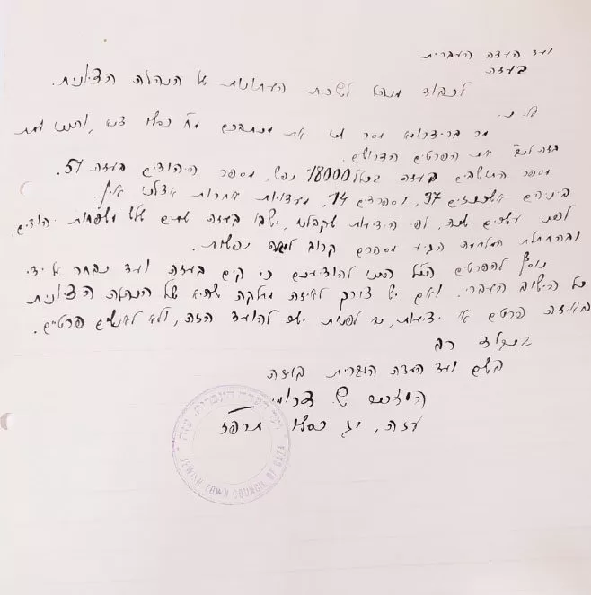 Del Archivo Moshe David Gaon, que está en proceso de catalogación y se puede acceder a él gracias a la amable donación de la Fundación Samis, Seattle, Washington.