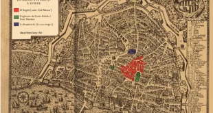 Situació de la judería menor de Palma, según el informe del inquisidor Antoni Garau (1644) / Fuente: Wikimedia Commons