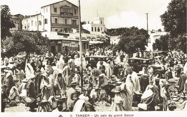 El Gran Zoco (Zoco Grande), plaza del mercado de Tánger, en 1937. (Cortesía de LE CENTRE DE LA CULTURE JUDÉO-MAROCAINE)