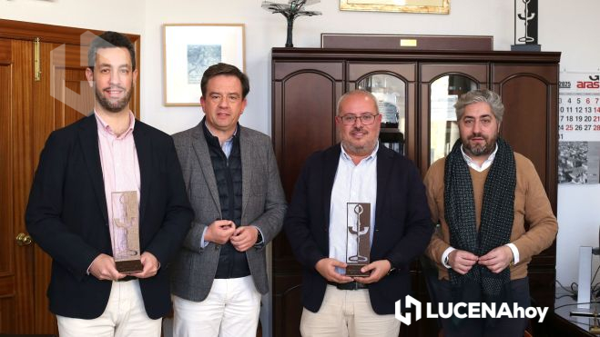 Un momento de la recepción en la alcaldía de Lucena