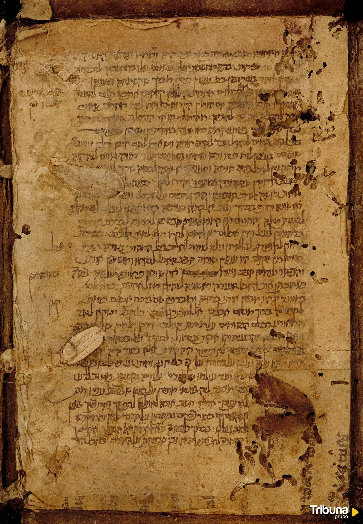 Fragmento de una copia del Comentario de Rashi el Talmud de Babilonia. (Fotos: Catedral de Segovia)