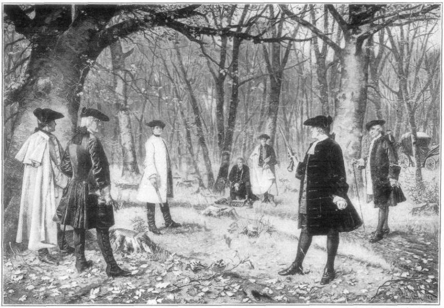 Duelo entre Aaron Burr y Alexander Hamilton , dominio público