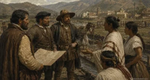A finales del siglo XVI, los primeros pobladores de Saltillo no sólo ocuparon el valle: comenzaron a repartirse y transformar el territorio. Alberto del Canto recibió cinco caballerías de tierra; Santos Rojo, doce; y Juan Navarro, además de cinco caballerías, obtuvo sitios para ganado, un molino y un solar para casa y huerta Imagen ilustrativa generada con IA